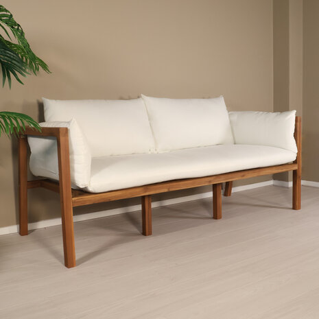 Lizzely Garden & Living Loungebank 2-zits acaciahout wit Xandra tuinbank
