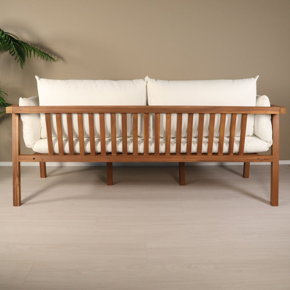 Loungebank 2-zits acaciahout wit Xandra tuinbank