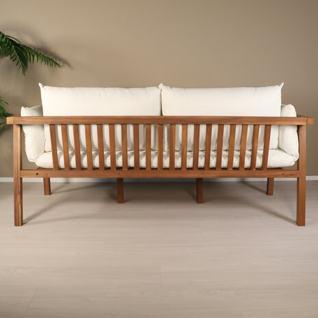 Lizzely Garden & Living Loungebank 2-zits acaciahout wit Xandra tuinbank