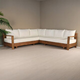 Lizzely Garden & Living Loungeset 5-zits acaciahout Boris wit hoekbank