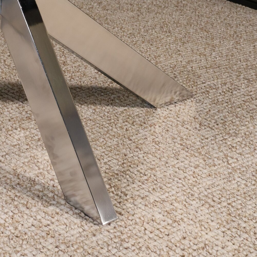 Eettafel ovaal mangohout 160cm Lucas zwart met zilver