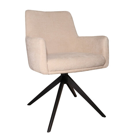 Lizzely Garden & Living Eetkamerstoel draaibaar met armleuning Nola beige Lizzely Garden & Living Eetkamerstoel draaibaar met armleuning Nola beige