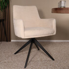 Eetkamerstoel draaibaar met armleuning Nola beige Eetkamerstoel draaibaar met armleuning Nola beige