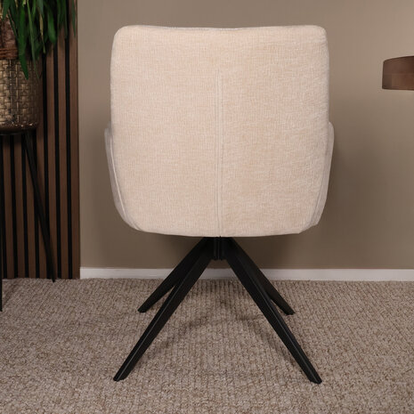 Lizzely Garden & Living Eetkamerstoel draaibaar met armleuning Nola beige Lizzely Garden & Living Eetkamerstoel draaibaar met armleuning Nola beige