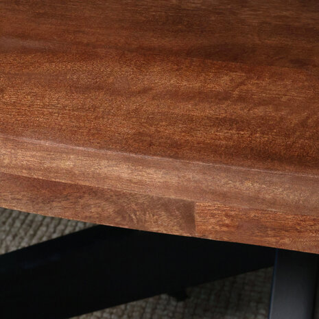 Lizzely Garden & Living Eettafel ovaal mangohout 200cm James walnoot bruin ovale industriële tafel duurzaam mango eetkamertafel Lizzely Garden & Living Eettafel ovaal mangohout 200cm James walnoot bruin ovale industriële tafel duurzaam mango eetkamertafel