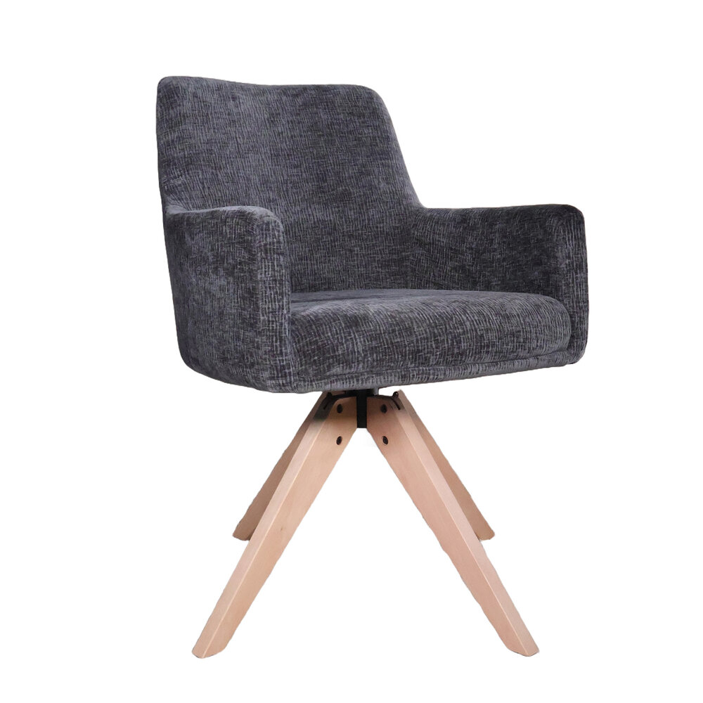 Eetkamerstoel draaibaar Gemma zwart draaibare eetstoel