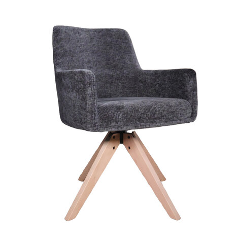 Lizzely Garden & Living Eetkamerstoel draaibaar Gemma zwart draaibare eetstoel