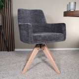 Lizzely Garden & Living Eetkamerstoel draaibaar Gemma zwart draaibare eetstoel