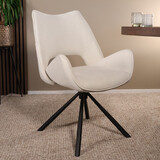 Lizzely Garden & Living Eetkamerstoel draaibaar Kevin gebroken wit draaibare eetstoel