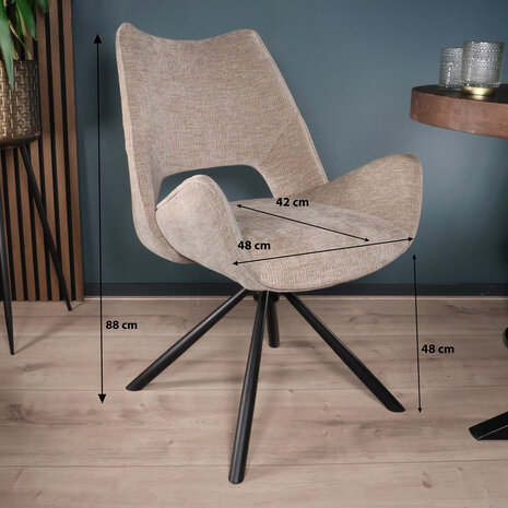 Lizzely Garden & Living Eetkamerstoel draaibaar Kevin taupe draaibare eetstoel Lizzely Garden & Living Eetkamerstoel draaibaar Kevin taupe draaibare eetstoel