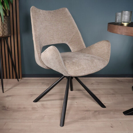 Lizzely Garden & Living Eetkamerstoel draaibaar Kevin taupe draaibare eetstoel Lizzely Garden & Living Eetkamerstoel draaibaar Kevin taupe draaibare eetstoel