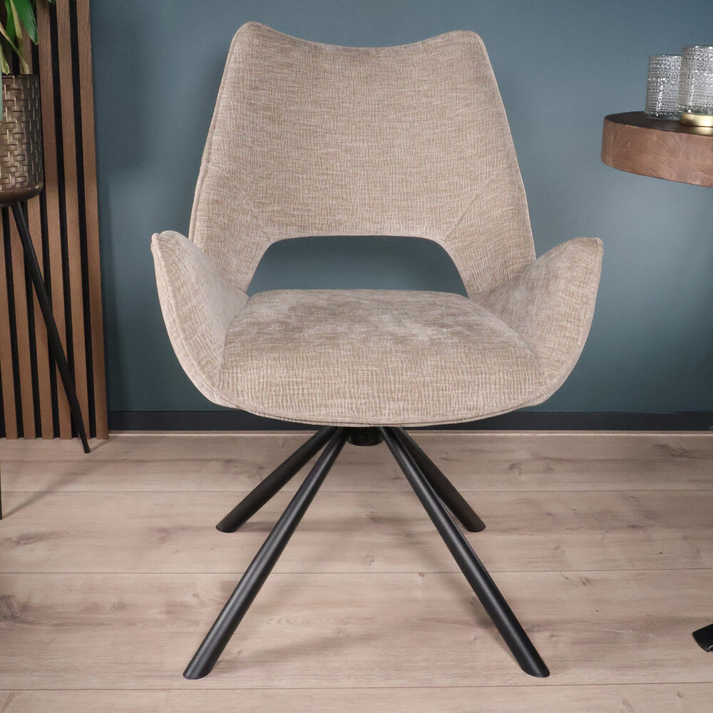 Eetkamerstoel draaibaar Kevin taupe draaibare eetstoel Eetkamerstoel draaibaar Kevin taupe draaibare eetstoel