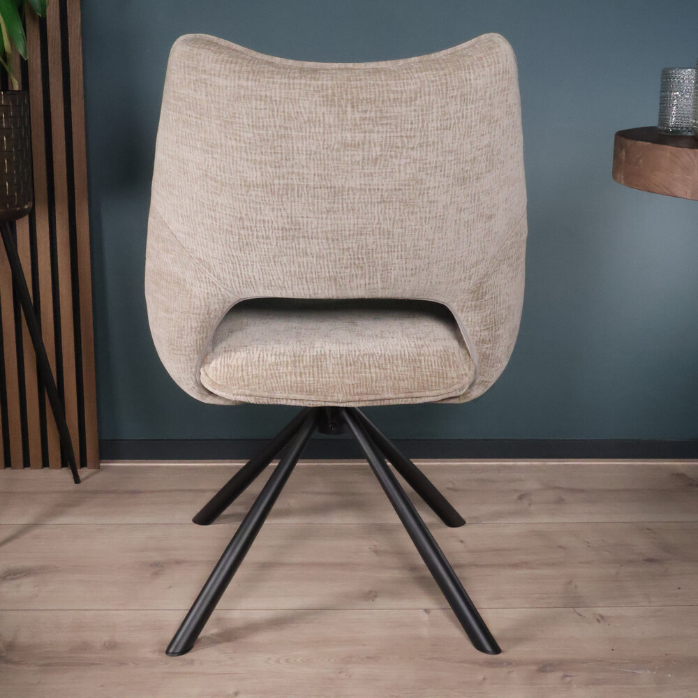 Eetkamerstoel draaibaar Kevin taupe draaibare eetstoel Eetkamerstoel draaibaar Kevin taupe draaibare eetstoel