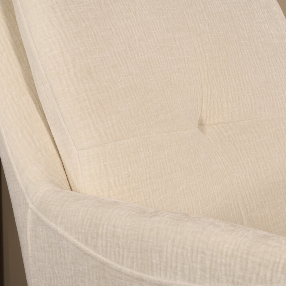 Eetkamerstoel draaibaar Lieve ribstof wit draaibare eetstoel Eetkamerstoel draaibaar Lieve ribstof wit draaibare eetstoel