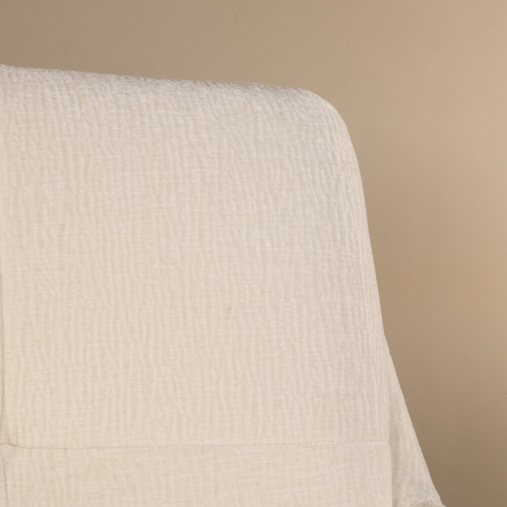 Eetkamerstoel draaibaar Lieve ribstof wit draaibare eetstoel Eetkamerstoel draaibaar Lieve ribstof wit draaibare eetstoel