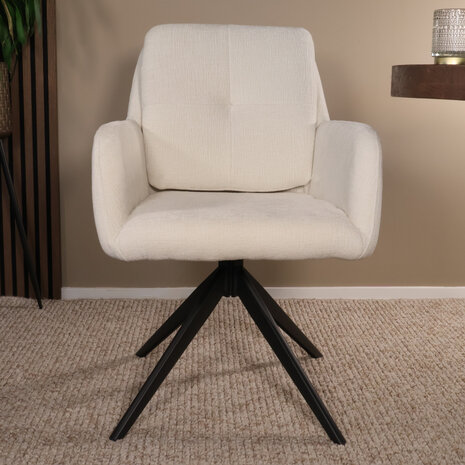 Lizzely Garden & Living Eetkamerstoel draaibaar Lieve ribstof wit draaibare eetstoel Lizzely Garden & Living Eetkamerstoel draaibaar Lieve ribstof wit draaibare eetstoel