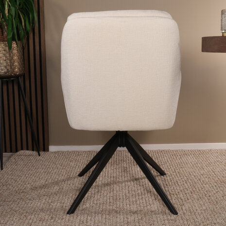 Lizzely Garden & Living Eetkamerstoel draaibaar Lieve ribstof wit draaibare eetstoel Lizzely Garden & Living Eetkamerstoel draaibaar Lieve ribstof wit draaibare eetstoel