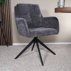 Eetkamerstoel draaibaar Lieve zwart draaibare eetstoel