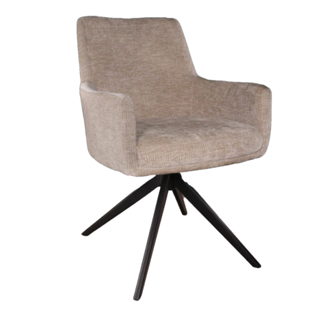 Lizzely Garden & Living Eetkamerstoel draaibaar met armleuning Nola taupe Lizzely Garden & Living Eetkamerstoel draaibaar met armleuning Nola taupe