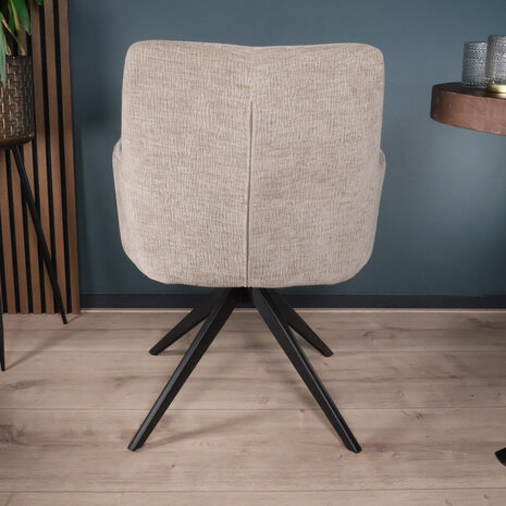 Lizzely Garden & Living Eetkamerstoel draaibaar met armleuning Nola taupe Lizzely Garden & Living Eetkamerstoel draaibaar met armleuning Nola taupe