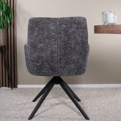 Lizzely Garden & Living Eetkamerstoel draaibaar met armleuning Nola zwart Lizzely Garden & Living Eetkamerstoel draaibaar met armleuning Nola zwart