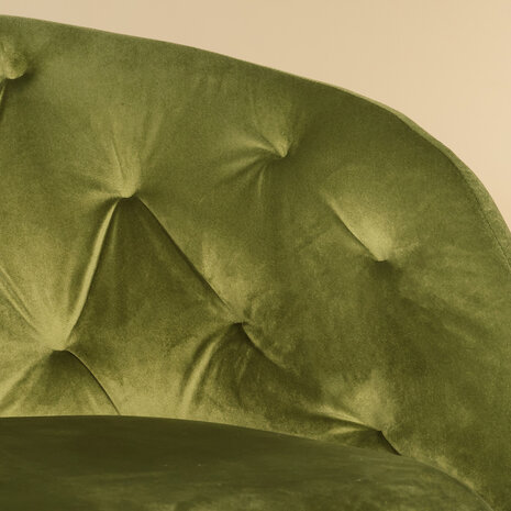 Lizzely Garden & Living Eetkamerstoel draaibaar Willow olijfgroen velvet eetstoel