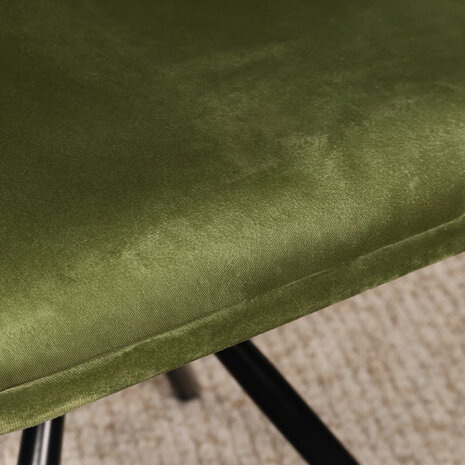 Lizzely Garden & Living Eetkamerstoel draaibaar Willow olijfgroen velvet eetstoel