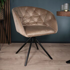 Eetkamerstoel draaibaar Willow taupe velvet eetstoel draaibare stoel Eetkamerstoel draaibaar Willow taupe velvet eetstoel draaibare stoel