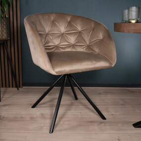 Lizzely Garden & Living Eetkamerstoel draaibaar Willow taupe velvet eetstoel draaibare stoel Lizzely Garden & Living Eetkamerstoel draaibaar Willow taupe velvet eetstoel draaibare stoel