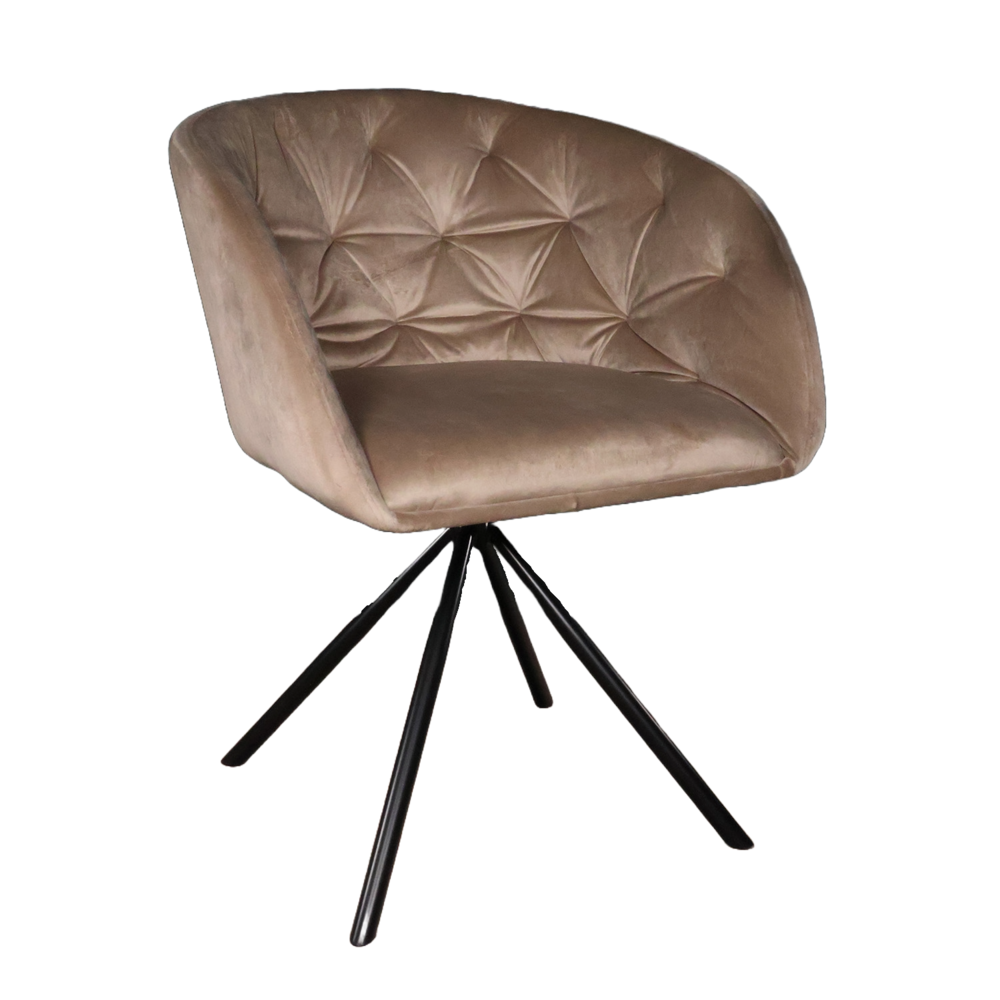 Eetkamerstoel draaibaar Willow taupe velvet eetstoel draaibare stoel Eetkamerstoel draaibaar Willow taupe velvet eetstoel draaibare stoel