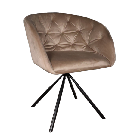 Lizzely Garden & Living Eetkamerstoel draaibaar Willow taupe velvet eetstoel draaibare stoel Lizzely Garden & Living Eetkamerstoel draaibaar Willow taupe velvet eetstoel draaibare stoel