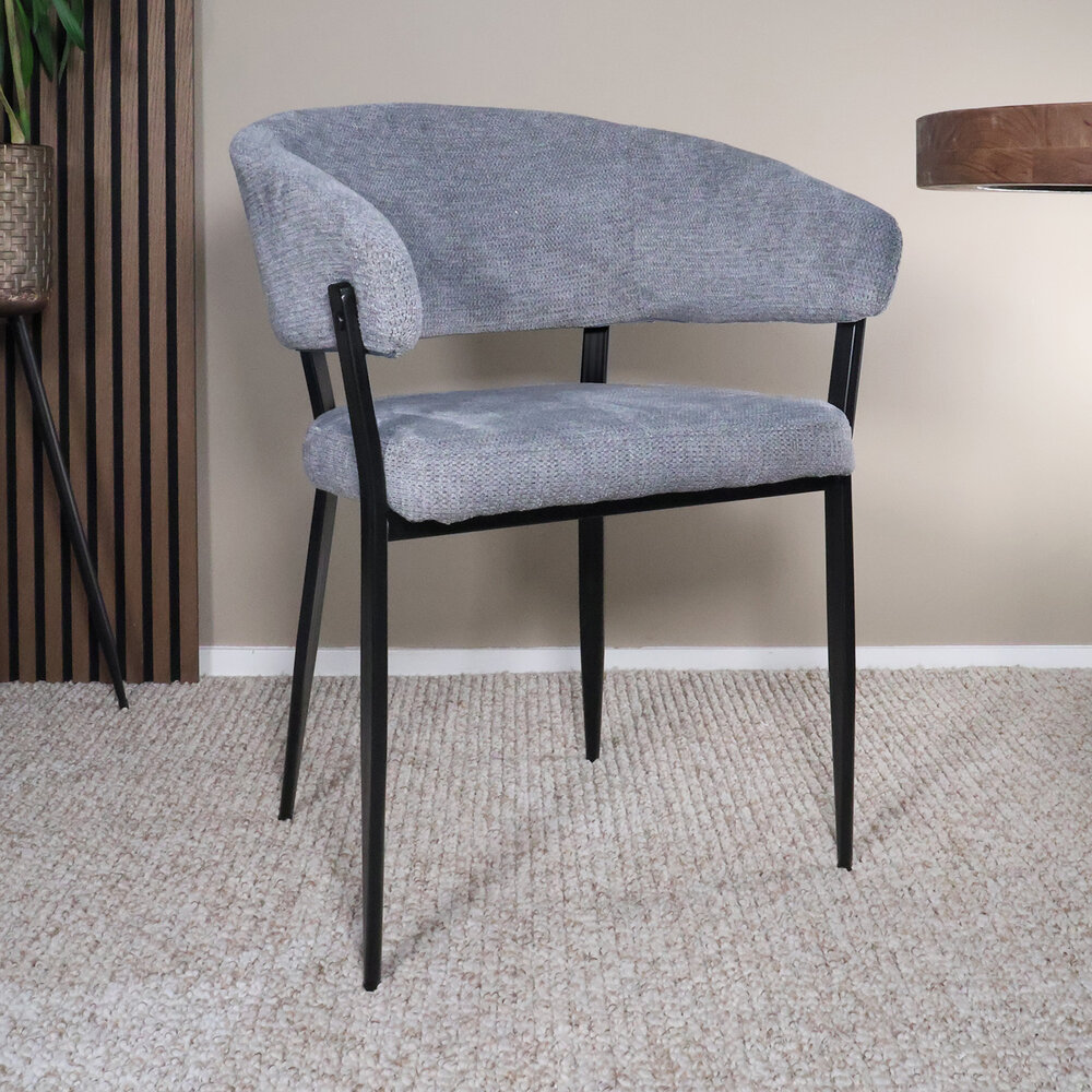 Eetkamerstoel met armleuning Ziva grijs