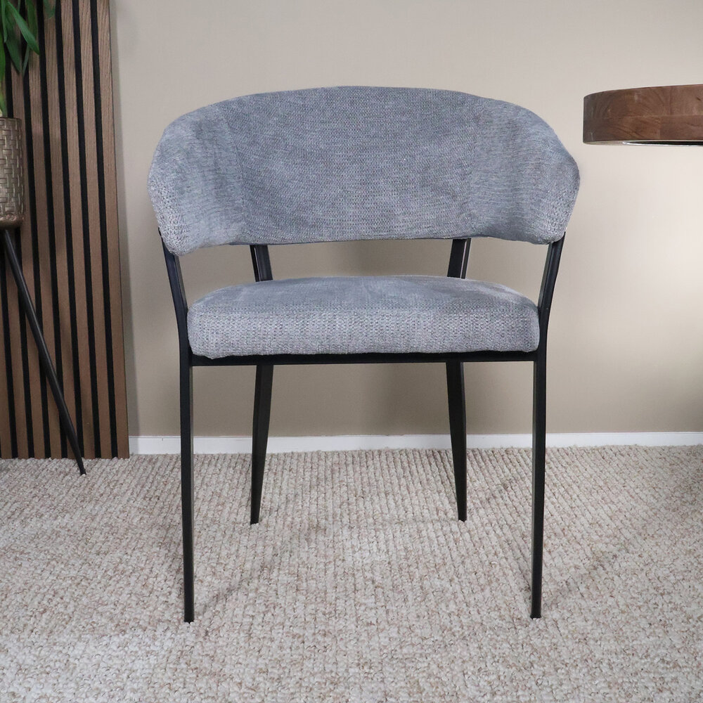 Eetkamerstoel met armleuning Ziva grijs