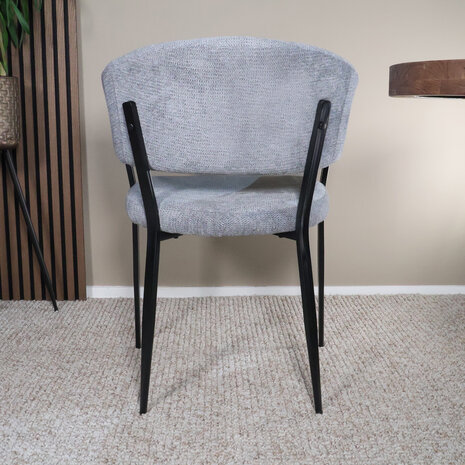 Lizzely Garden & Living Eetkamerstoel met armleuning Ziva grijs