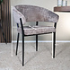 Lizzely Garden & Living Eetkamerstoel met armleuning Ziva taupe chenille Lizzely Garden & Living Eetkamerstoel met armleuning Ziva taupe chenille