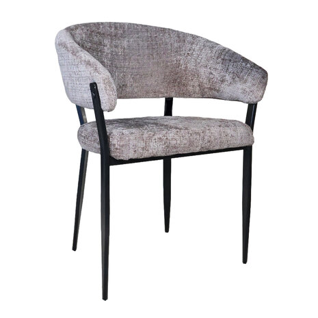 Lizzely Garden & Living Eetkamerstoel met armleuning Ziva taupe chenille Lizzely Garden & Living Eetkamerstoel met armleuning Ziva taupe chenille