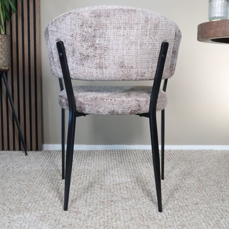 Lizzely Garden & Living Eetkamerstoel met armleuning Ziva taupe chenille Lizzely Garden & Living Eetkamerstoel met armleuning Ziva taupe chenille