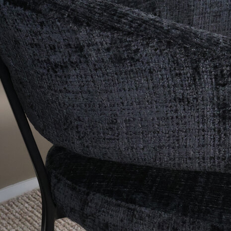 Lizzely Garden & Living Eetkamerstoel met armleuning Ziva zwart chenille Lizzely Garden & Living Eetkamerstoel met armleuning Ziva zwart chenille