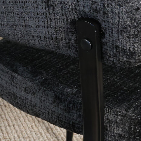 Lizzely Garden & Living Eetkamerstoel met armleuning Ziva zwart chenille Lizzely Garden & Living Eetkamerstoel met armleuning Ziva zwart chenille