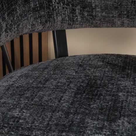 Lizzely Garden & Living Eetkamerstoel met armleuning Ziva zwart chenille Lizzely Garden & Living Eetkamerstoel met armleuning Ziva zwart chenille