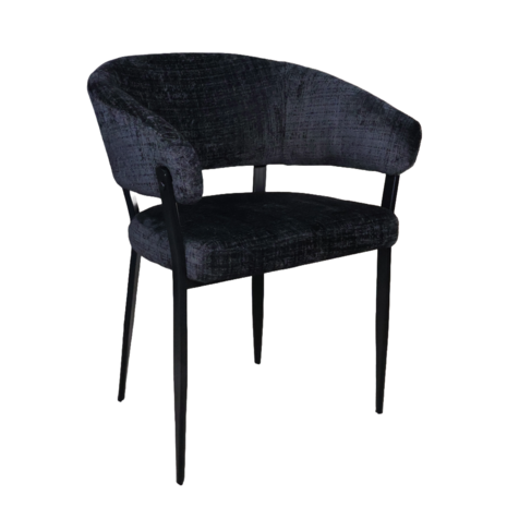 Lizzely Garden & Living Eetkamerstoel met armleuning Ziva zwart chenille Lizzely Garden & Living Eetkamerstoel met armleuning Ziva zwart chenille