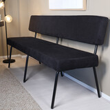 Lizzely Garden & Living Eetkamerbank 180cm Wendy zwart stof