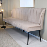 Lizzely Garden & Living Eetkamerbank 200cm Sally velvet champagne bank