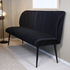 Eetkamerbank 160cm Sally velvet zwart bank Eetkamerbank 160cm Sally velvet zwart bank