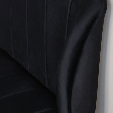 Lizzely Garden & Living Eetkamerbank 160cm Sally velvet zwart bank