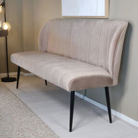 Lizzely Garden & Living Eetkamerbank 160cm Sally velvet champagne bank