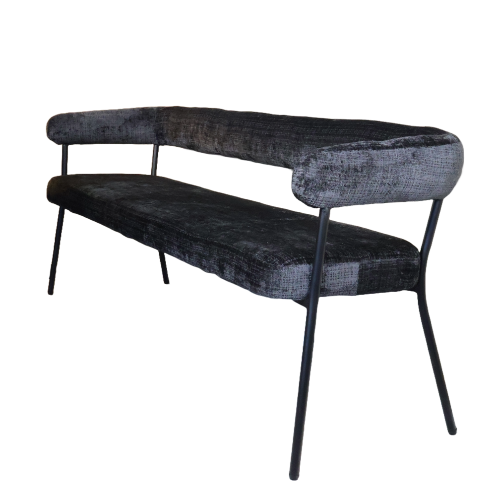 Eetkamerbank 180cm Meggie zwart chenille eetbank Eetkamerbank 180cm Meggie zwart chenille eetbank