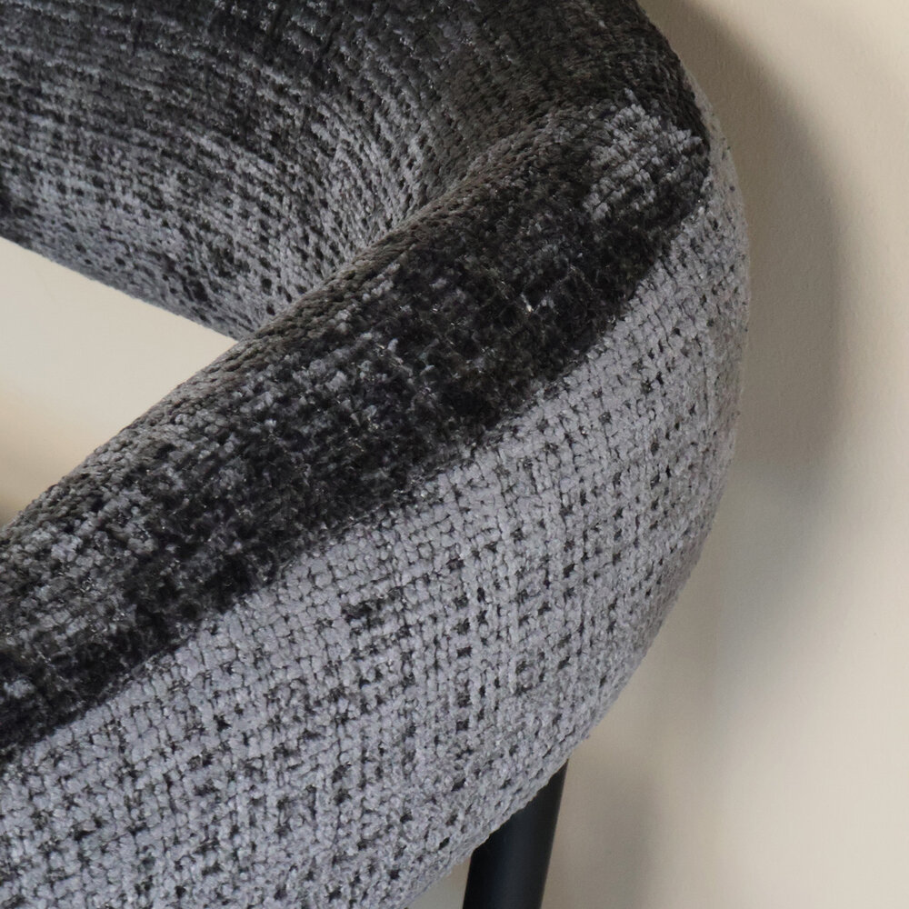 Eetkamerbank 180cm Meggie zwart chenille eetbank Eetkamerbank 180cm Meggie zwart chenille eetbank