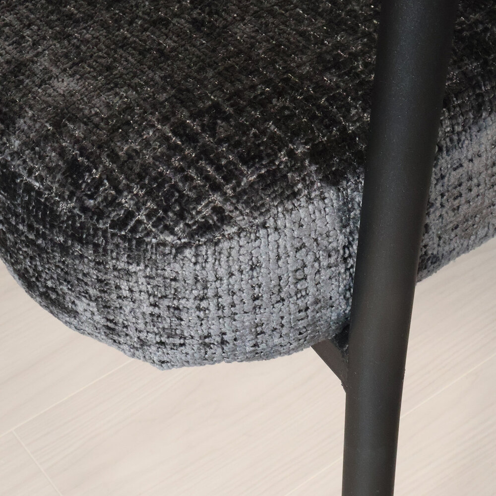 Eetkamerbank 180cm Meggie zwart chenille eetbank Eetkamerbank 180cm Meggie zwart chenille eetbank