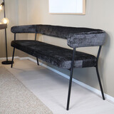 Lizzely Garden & Living Eetkamerbank 180cm Meggie zwart chenille bank